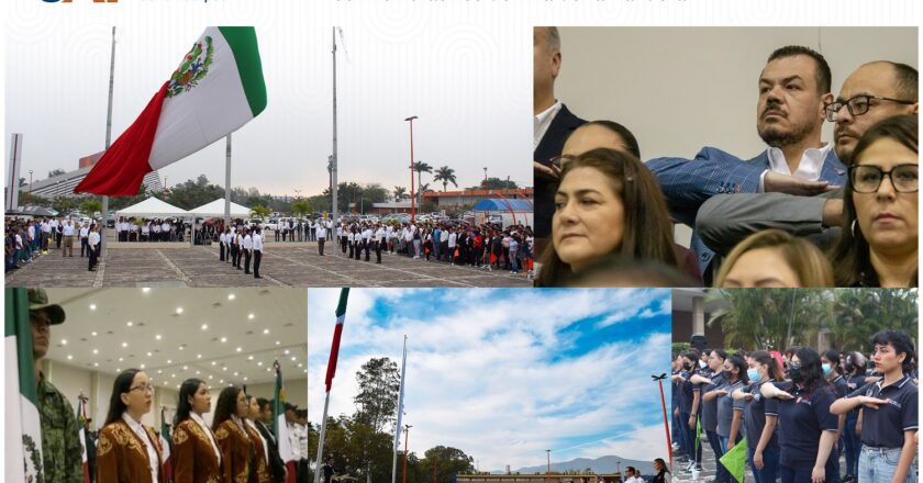 Participó UAT en eventos conmemorativos del Día de la Bandera