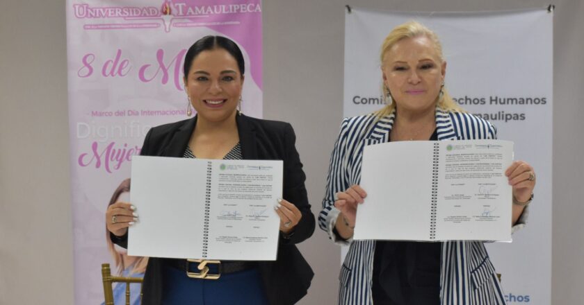 Firmaron Universidad Tamaulipeca y CODHET convenio de colaboración para dignificación de la mujer