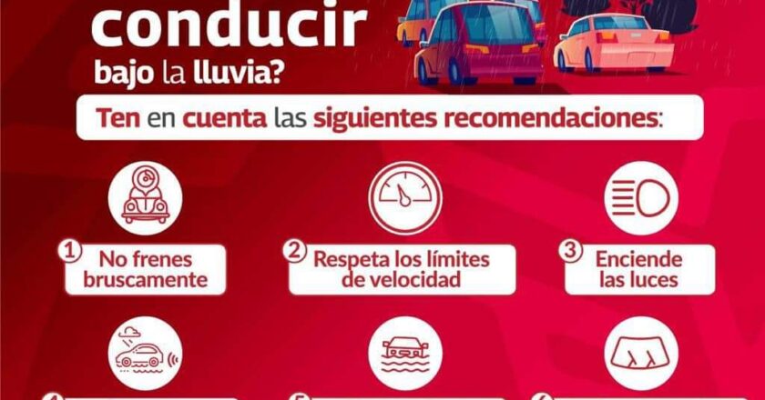 Recomiendan manejar con precaución durante la lluvia