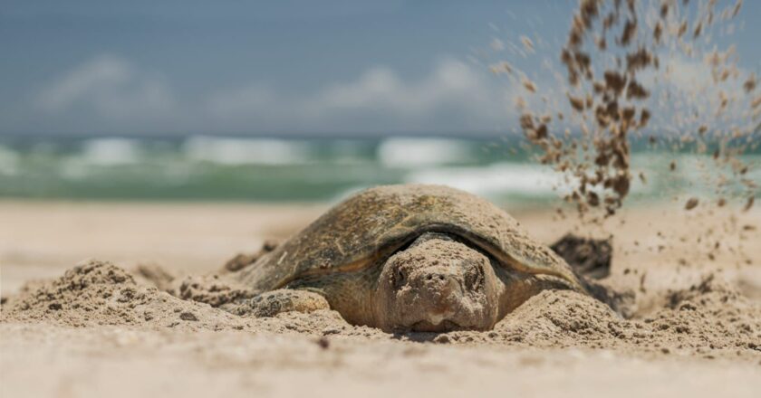 Instalaron antenas para mejorar la protección de los huevos de la tortuga lora