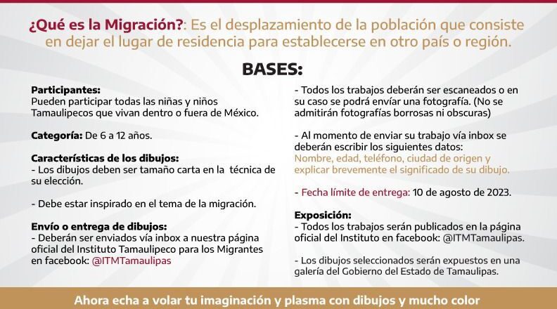 Invitan a participar en concurso de dibujo infantil sobre migración