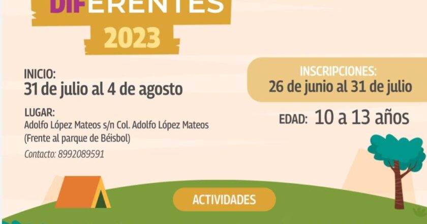 Iniciará DIF Reynosa Campamento de Vacaciones Diferentes 2023