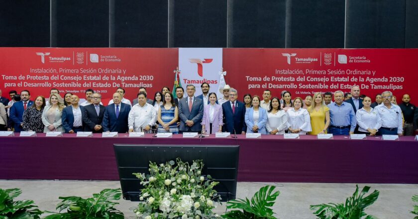 Rindió protesta en Consejo Estatal de Agenda 2030 Alcalde Carlos Peña Ortiz junto al Gobernador Américo Villarreal Anaya