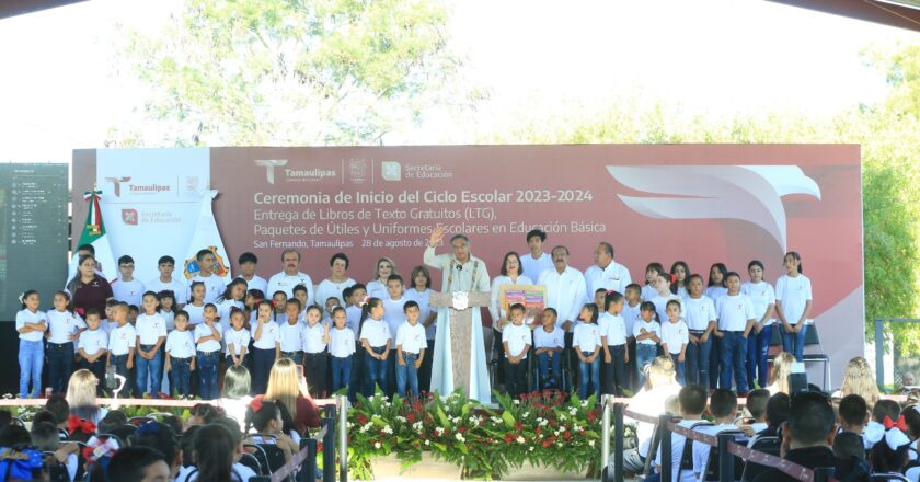 Tamaulipas participó con el Presidente López Obrador en ceremonia de inicio del ciclo escolar