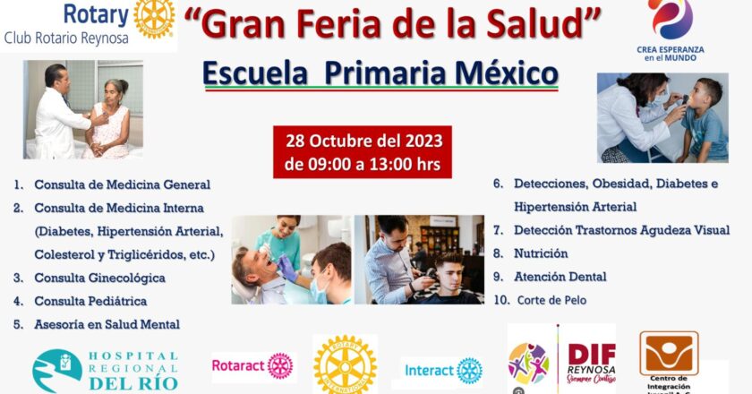 Invita Club Rotario Reynoa a Feria de la Salud