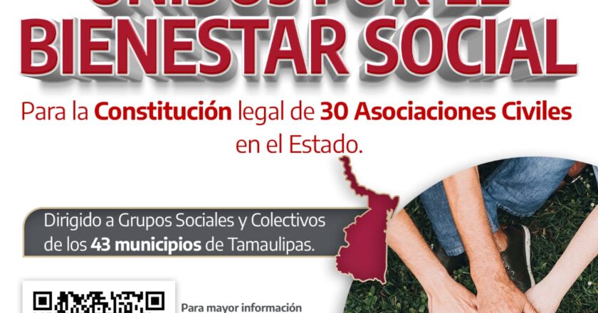 Lanza SEBIEN convocatoria para fortalecer a Asociaciones Civiles en Tamaulipas