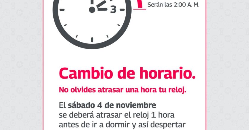 Este domingo 5 de noviembre termina el horario de verano en Reynosa