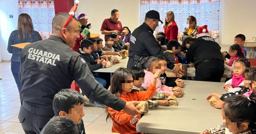 Realiza Guardia Estatal convivencia navideña con niños y niñas de primaria