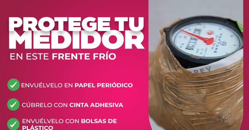 Recomienda COMAPA proteger tubería y medidor de agua ante bajas temperaturas