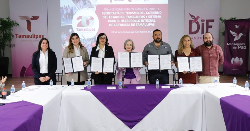 Firman DIF Tamaulipas y Secretaría de Turismo convenio de colaboración para beneficio de la población vulnerable