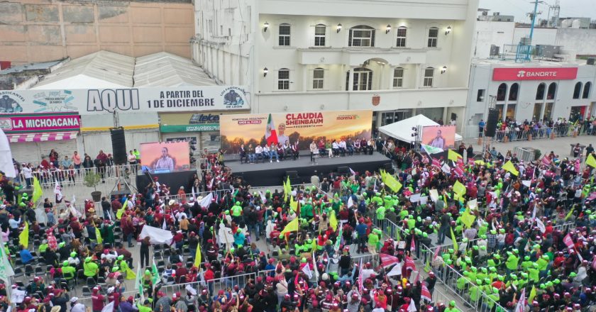 Ante más de 12 mil reynosenses Claudia Sheinbaum refrendó apoyo a Plan C que encabezan Maki y Eugenio