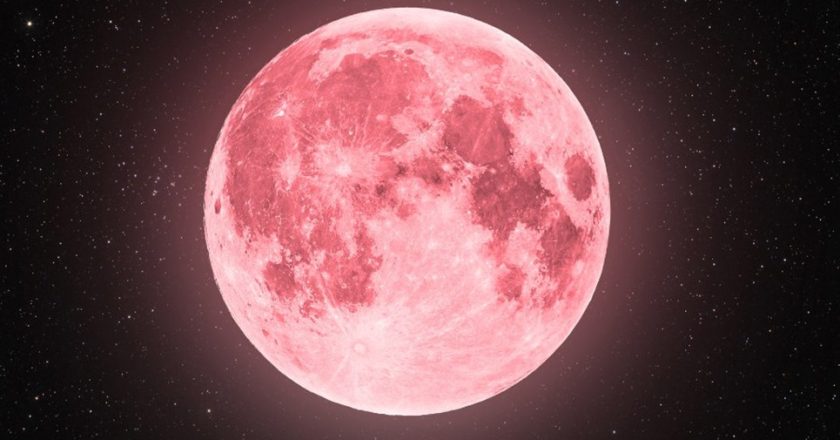 Fenomenal luna rosa, esta noche