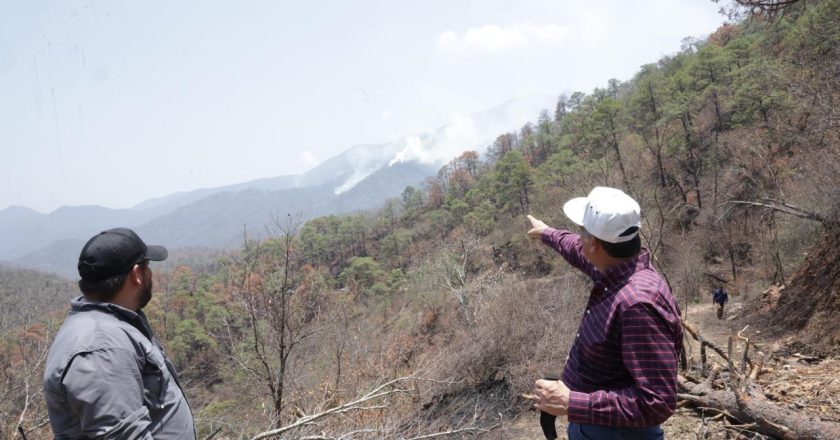 Supervisó Gobernador trabajos en el Cañón del Novillo; incendio controlado al 65%