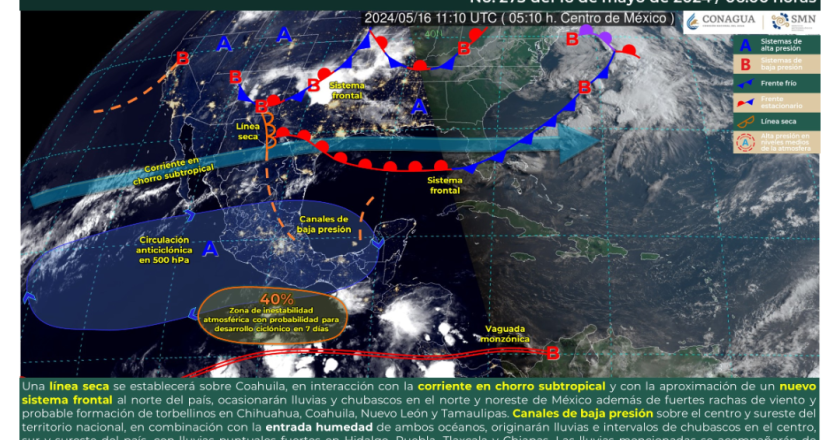 PCyB alerta ante aumento en probabilidad de lluvias