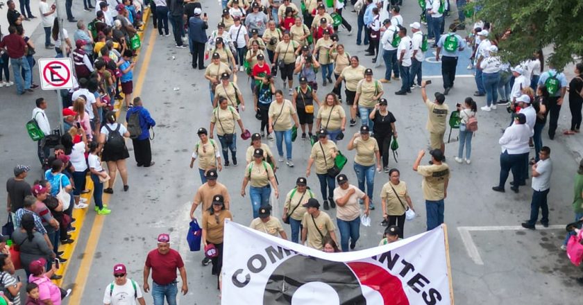 El desfile obrero visto desde el aire