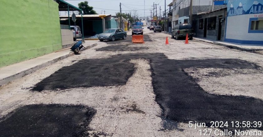 Realiza Gobierno de Carlos Peña Ortiz rehabilitación intensiva de pavimentación