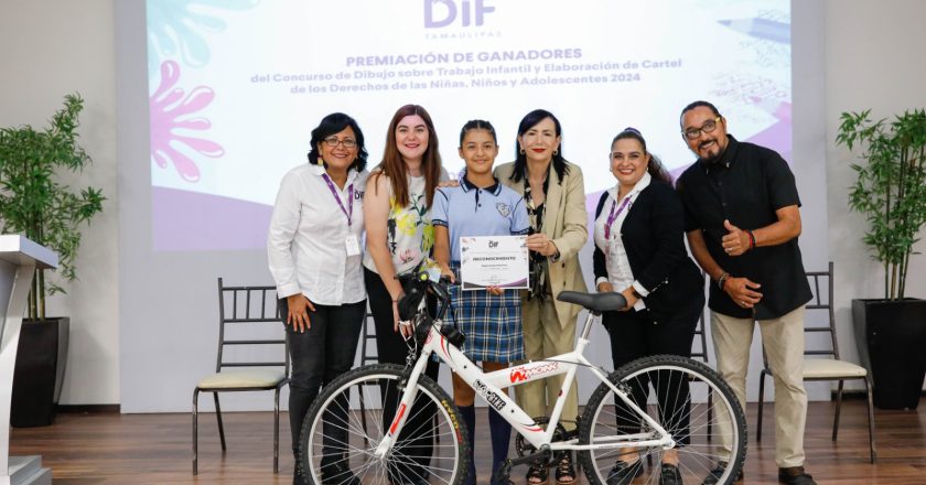 Premia DIF Tamaulipas a ganadores de los concursos estatales de dibujo y cartel sobre derechos y trabajo infantil