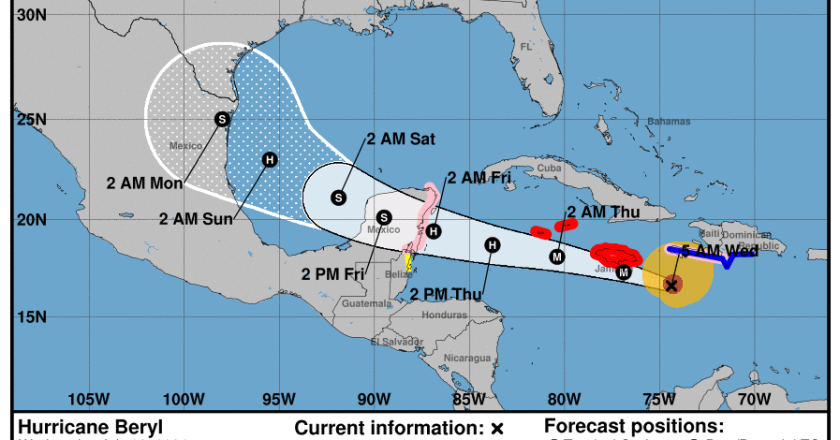 BERYL viene hacia el norte de Tamaulipas