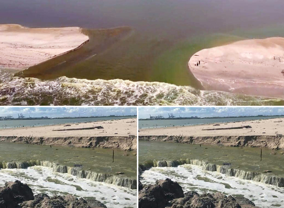 Cordón del litoral se rompió; entra agua salobre a sistema lagunario