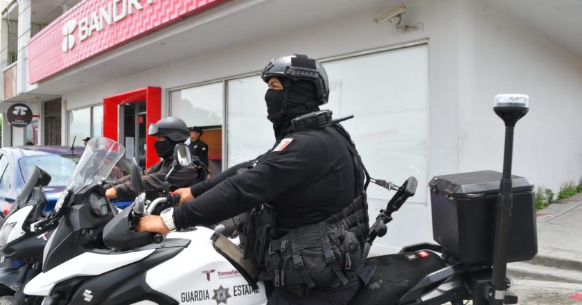 Operativo de vigilancia en bancos hace Guardia Estatal