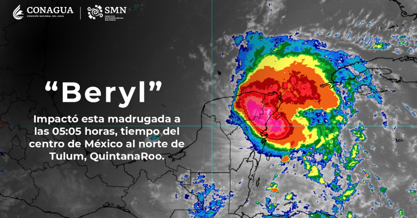 “Beryl” tocó tierra como Huracán 2 y cambia su trayectoria