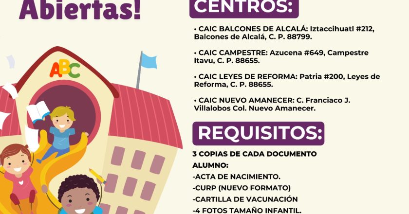 Realiza DIF Reynosa Inscripciones en CAIC