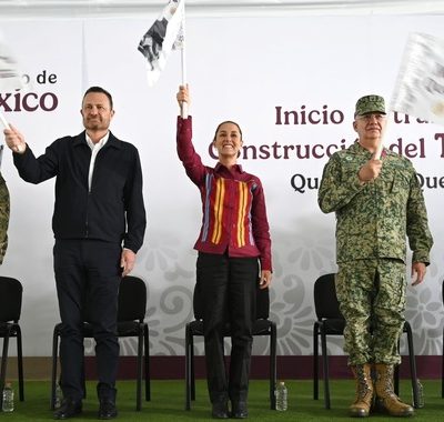 Encabezó Claudia Sheinbaum banderazo a trabajos preliminares del tren México-Querétaro