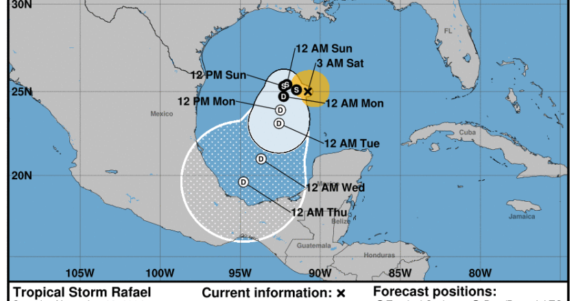 “Rafael” tocará tierra en Veracruz como tormenta tropical