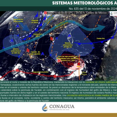 Afectará Frente Frío número 9