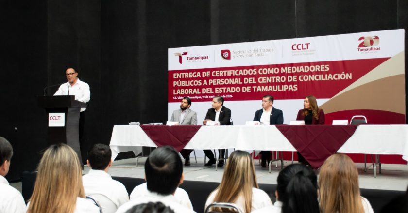 Entregan certificados como mediadores públicos a personal del Centro de Conciliación Laboral de Tamaulipas