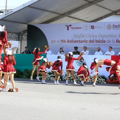 Encabezó Américo Villarreal desfile por el 114 Aniversario del Inicio de la Revolución Mexicana