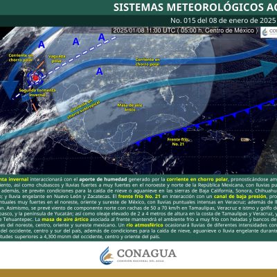 Pega Segunda Tormenta Invernal con masa de aire ártico