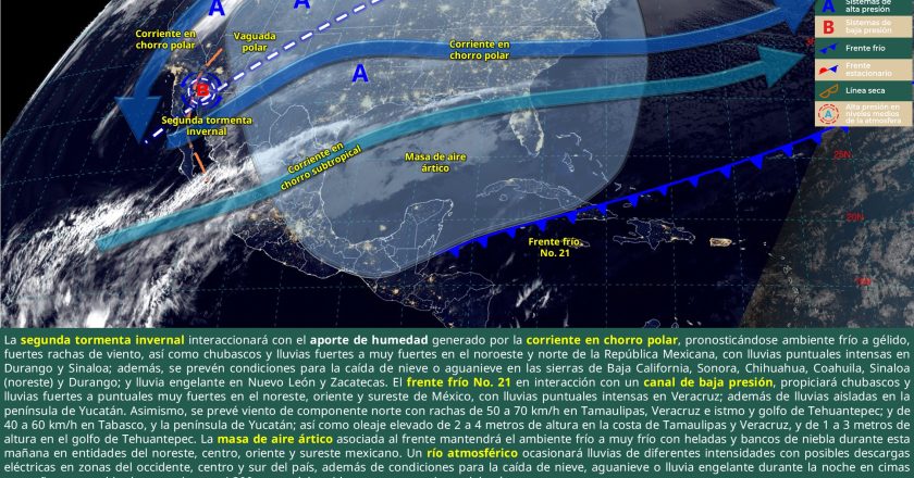 Pega Segunda Tormenta Invernal con masa de aire ártico