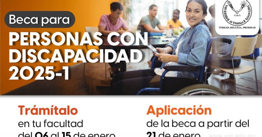 Ofrece la UAT beca para estudiantes con discapacidad en bachillerato, licenciatura y posgrado